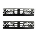2 X HIGH GLOSSY BLACK NUMBER PLATE HOLDERS LICENCE PLATE SURROUNDS FRAMES ABS O2