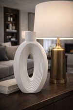 Tall Ceramic Flower Vase with Unique Hexagon Design for Modern Home Decor