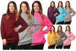 Ladies Women’s Knitted 3 Buttons Polo Neck Pullover Jumpers Top UK Plus Sizes  