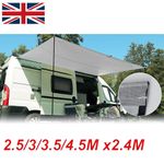 2.5-4.5mx2.4m Campervan Awning Canopy Sun Shade Shelter with KEDER PIPING