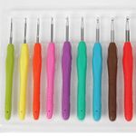 9 Pcs Rubber Grip Crochet Hook Set