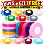 15mm, 10mm, 12mm 20mm 25mm 38mm Organza Ribbon 42 Mtr each Buy 2 &3rd Free Add 3