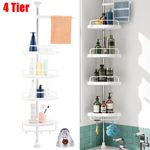 4 Tier Telescopic Bathroom Wall Corner Shelf Rack Shower Caddy Storage Organizer