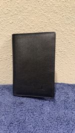 Louis Vuitton Black Taiga Leather Passport Holder / Cover & Organizer