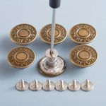 10Pcs No-Sew Jeans Button Denim Replacement Hammer On Buttons Jackets Jeans - UK