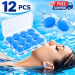 12Pcs Soft Silicone Noise Cancelling Ear Plugs reusable Mouldable For Sleep Swi