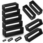 2X Silicone Watch Band Holder Retainer Loops Strap Rubber Ring Keeper Black