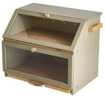 Bamboo Bread Bin Double Layer Kitchen Storage Box Large 2 Tier Cutting Board UK