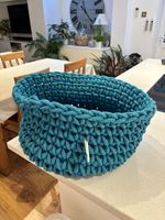 Knitted Turquoise Basket
