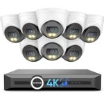 SANNCE 4K CCTV Camera System Audio Mic 8MP 8CH Video IP NVR IP67 Security Turret