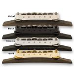 Archtop Roller Tune-O-Matic Ebony Base Stainless Steel Bridge (Various Finishes)