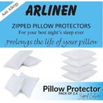 Pillow Protectors Pack of 2 ,4 100% Cotton Anti Allergenic Washable Zipped Entry