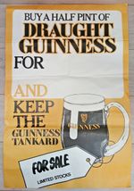 Bundle Of GUINNESS vintage Advertising poster 1975  Advert 51 X 76 CM X 4 bundle
