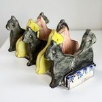 Studio Pottery Toast Rack Cat Design, Ceramic Art Pottery Handmade