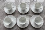 J.L. Coquet Limoges France – Fine Porcelain Demitasse / Espresso Cups & Saucers