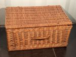 Vintage Wicker Storage Basket Large Lidded Willow Picnic Blanket Toy Chest Box