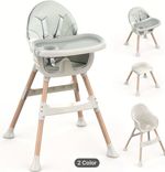 Portable Baby High Chair Adjustable Height Easy Clean Double Tray