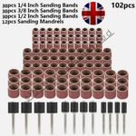 102CS Sanding Bands Drum Sleeve Grit Mandrel Dremel Rotary Tool Kit Accessories.