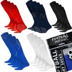 1-12 Plain Football Socks Boys Mens Kids Hockey Sports Soccer Rugby PE School