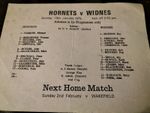 RARE ADMISSION BY PROGRAMME ONLY ROCHDALE HORNETS V WIDNES 19TH JANUARY 1975