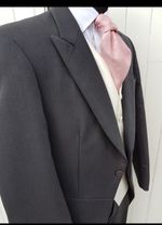MEN`S x-hire Grey MORNING TAIL COATS Weddings Royal Ascot Classic Herring Bone
