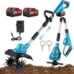 Garden Gear Cordless Electric Tiller Cultivator Rotavator Soil Powerful 2Battery