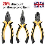 3 Piece Combination Heavy Duty Pliers Set Soft Grip Snips Tools Plier Steel