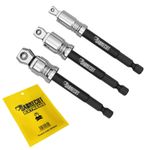 3x SabreCut Impact Driver Tilt Socket Adaptor HEX to 1/4" 3/8" 1/2" SQUARE DRIVE