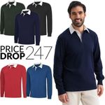 Mens Classic Rugby Shirt Size XS to 3XL - 100% COTTON SPORT WORK LESIURE