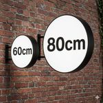 Round LED Projecting Sign Light Box Double Sided Outdoor Illuminated 60cm/80cm