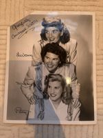 The Andrews Sisters SIGNED BY ALL THREE!!! Patty, Maxene & LaVerne