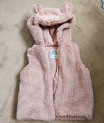 FRED & FLO Girls Pink Faux Fur Hooded Zip Lined Jacket 12-18 Months