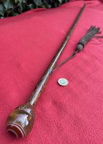 Victorian Bahi Wood Walking Stick Cane with Onyx Tigers Eye Knob Handle