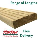 Decking Deck Board Timber 38x125mm Heavy Duty Treated Wooden Tanalised Garden