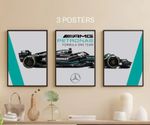 3 Pack Mercedes f1 car Picture Wall Art Poster - Formula One A4 A3 A2 A1