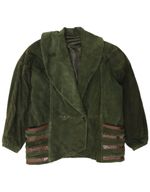 Pancaldi & B Womens Double Breasted Suede Jacket IT 42 Medium Khaki CM19