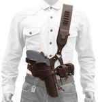 New Leather Shoulder Gun Holster Pistol Carry Sling Wear Revolver Pack Mag Pouch