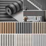1-6x Wooden Slat Wallpaper Roll 3D Wood Panel Effect Stripe Wall Paper Home Room