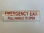 Bus Coach Sticker Self Adhesive Sign EMERGENCY EXIT PULL HANDLE TO OPEN - Red