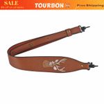 TOURBON Leather Rifle Sling Gun Carry Shoulder Strap Detachable Swivels Hunting