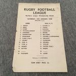LEEDS V HULL KR NORTHERN RUGBY LEAGUE CHAMPIONSHIP MATCH TEAM SHEET 1968