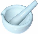 Pestle and Mortar, 100mm size, unglazed ceramic