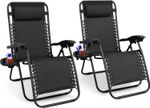 SAKUSEI Zero Gravity Chairs with Cup Holder, Headrest, Black, Quality