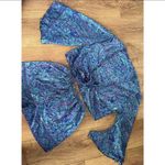 Purple Blue Paisley Pattern Long Sleeve Top And Shorts Set Co-Ord