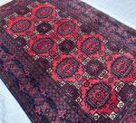 Vintage Afghan Rug 4x6 Sarouk Style HandMade Wool Red Floral Area Rug 3.11x6.1