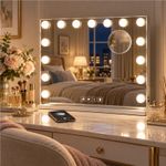 Hollywood Bluetooth Vanity Mirror 15 LED 3 Color Modes Dual Use Home Decor Gift