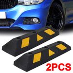 2pcs Heavy Duty Parking Wheel Stopper Garage Stop Assist Rubber Block Truck Car