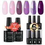 UV LED NAIL GEL POLISH Soak off Nail Vanish 6 Colors Nail Polish TOP & BASE Set
