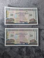 Ulster Bank £50 NOTE X 2 . paper Notes. No Longer In Circulation