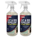 Cat and Dog Repellent 2 x 500ml Spray, Natural Scent
